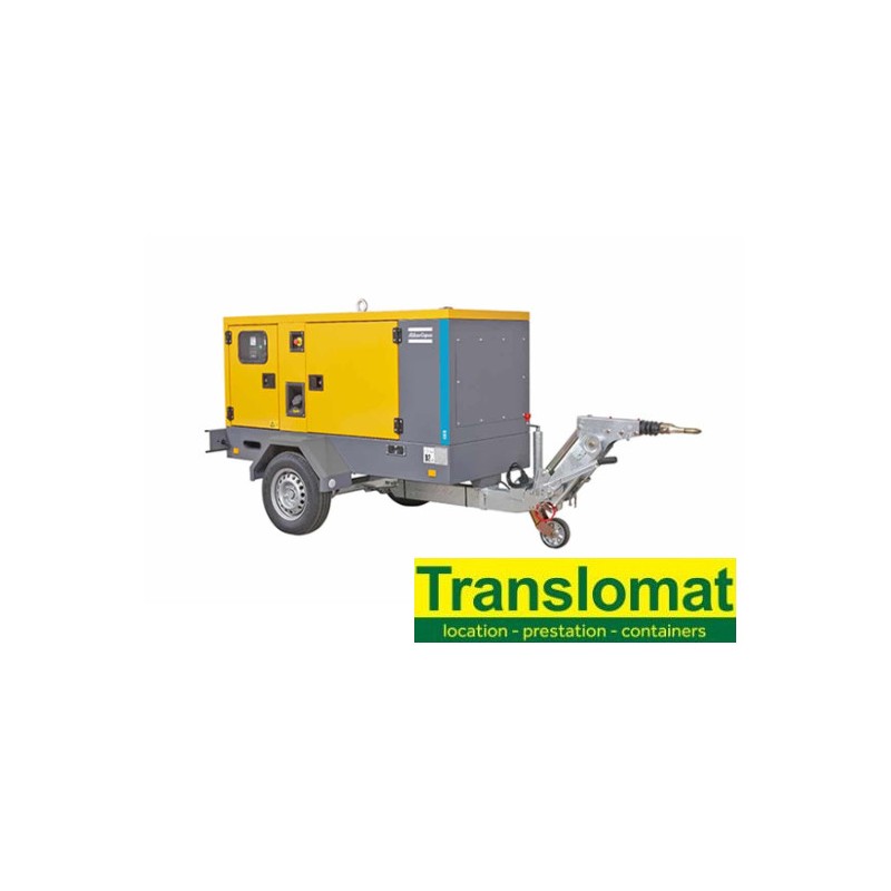 Groupe tri 380V - 43.5Kva - tractable - réservoir 92 l - diesel