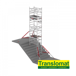 Echafaudage roulant en aluminium pour escalier (5m)