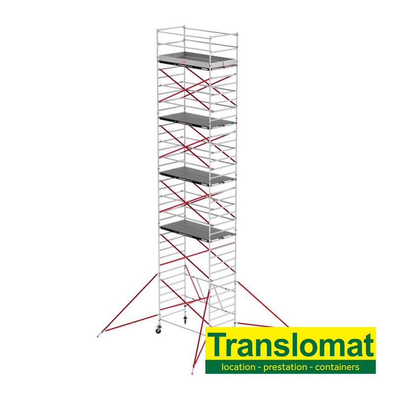 Echafaudage roulant en aluminium - hauteur 10 m 