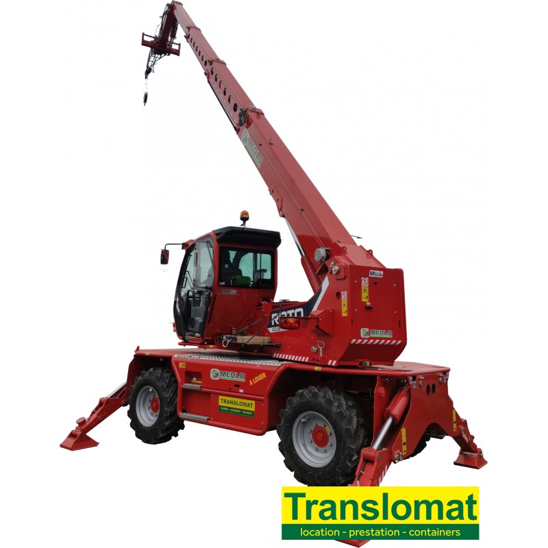 Elévateur télescopique rotatif 4x4 - 4 T - 18 m (Merlo rouge)