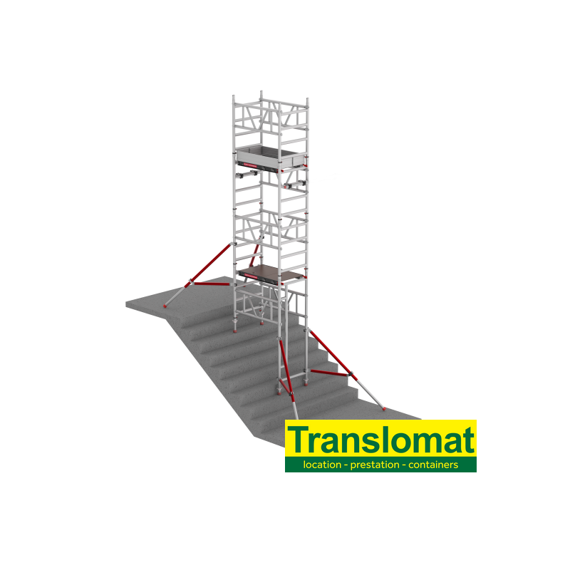 Echafaudage roulant en aluminium pour escalier (5m)