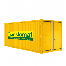 Container maritime 6 x 2.5m avec chassis container JAUNE