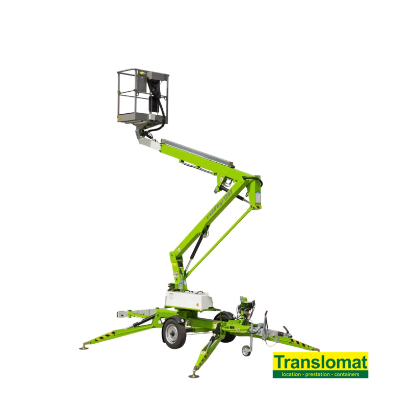 Nacelle télescopique tractable 12m - 2 pers. - 220V (verte)